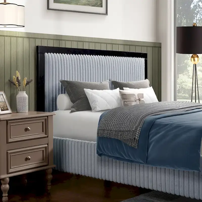 Christopher Knight Home King/Queen Upholstered Platform Bed with Soft Headboard