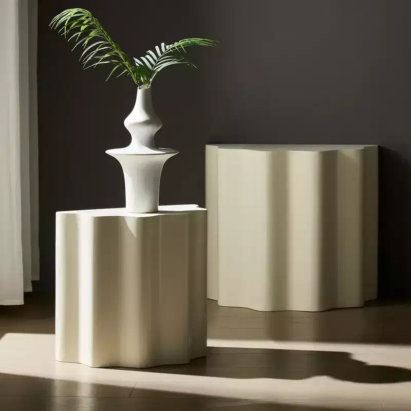 GDFStudio Alice Modern 2 Piece Fiberglass Accent Table Set