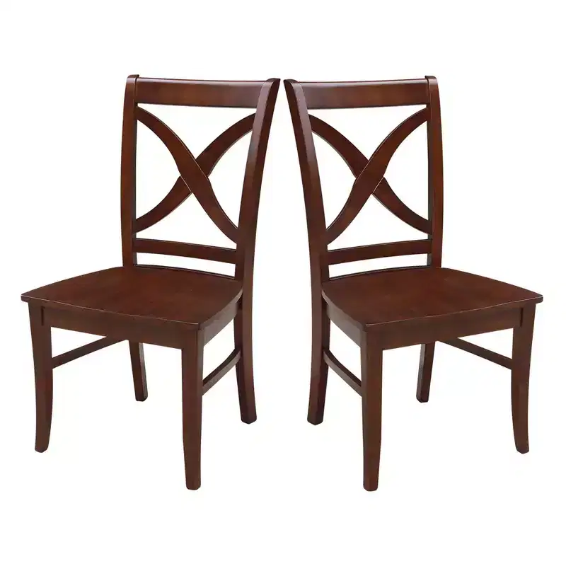 International Concepts Set of 2 Vineyard Curved X Back Chair