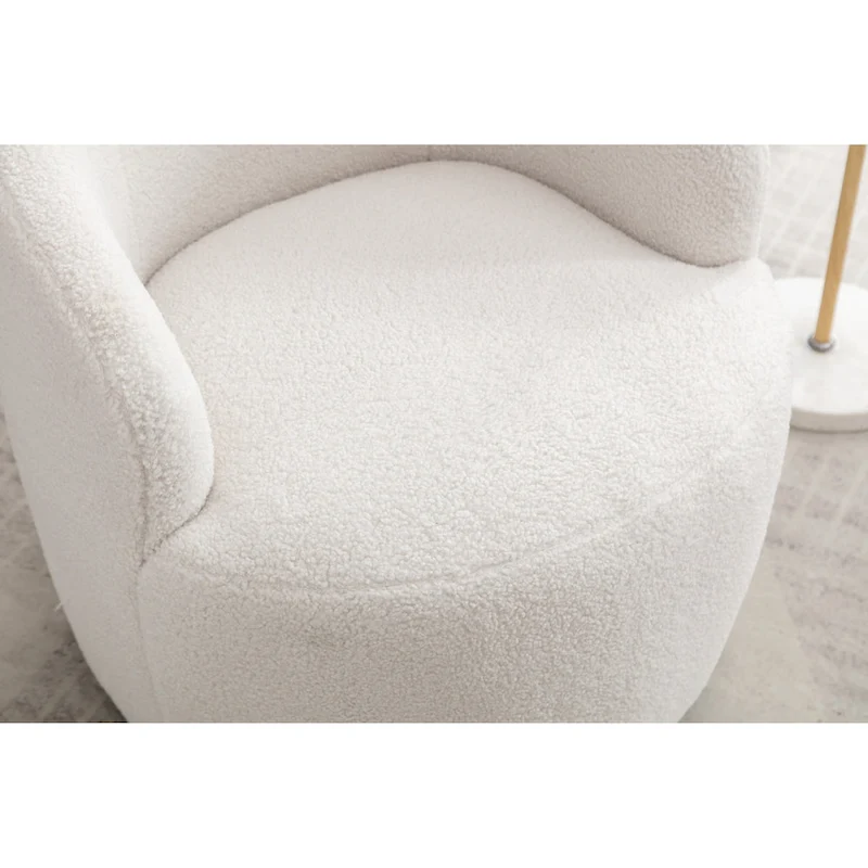 Teddy Fabric Swivel Accent Barrel Chair