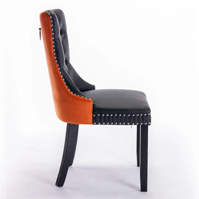 Set of 2 Modern High-End Tufted Solid Wood Upholstered Dining Chair with Nailhead Trim