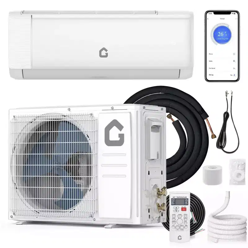 12000 BTU Mini Split AC & Heater  21 SEER2 Inverter, Ductless Wall-Mounted, 230V, WiFi/Remote, R32, ECO, Dehumidify, 24H Timer, High-Speed Cooling