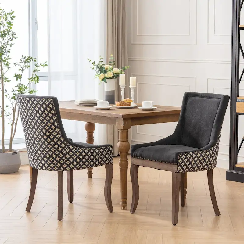 Traditional Tufted Ultra Upholstered Wingback Dining Chair Set of 4