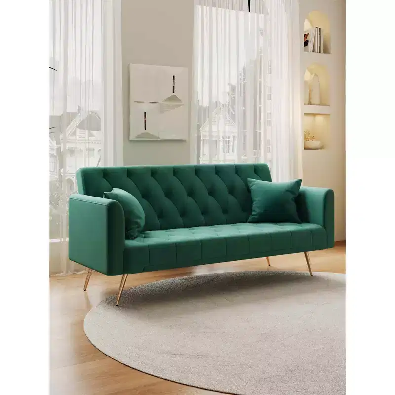 Love Seat Velvet Sofa Comfortable for Living Room Bedroom Green