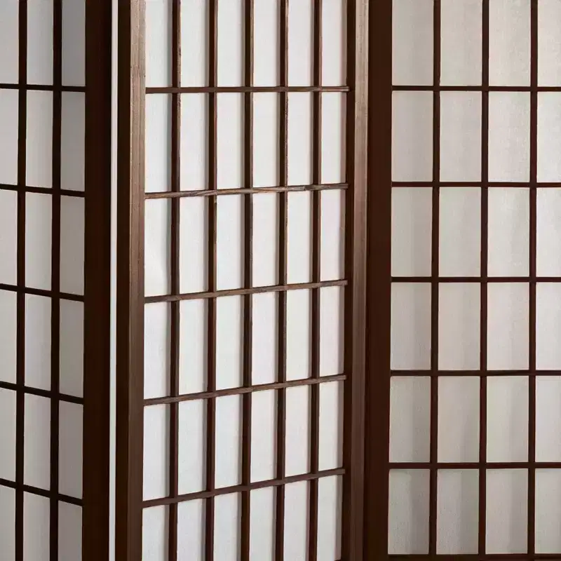 4 ft. Tall Window Pane Shoji Screen - (3 Panels)