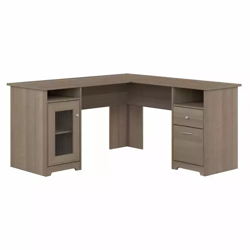 Cabot 60W L Shaped Computer Desk Ash Gray - Bush Furniture