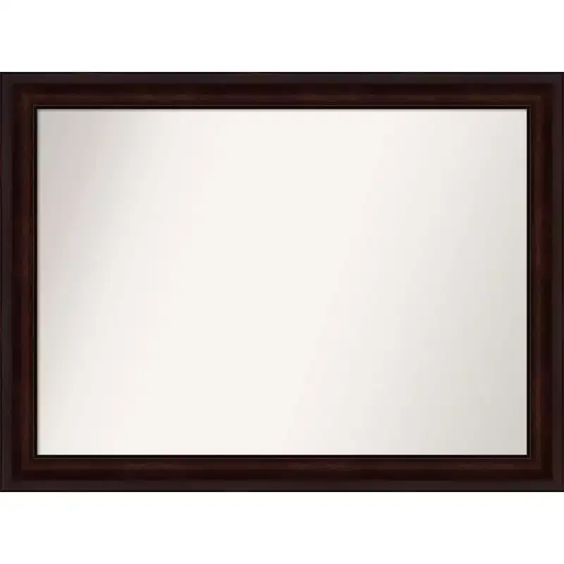 43" x 32" Non-Beveled Wall Mirror Coffee Bean Brown - Amanti Art: Modern Rectangular, Wall Mount