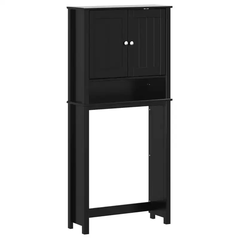 vidaXL BERG Washing Machine Cabinet Black 29.9x10.6x64.8 Solid Wood