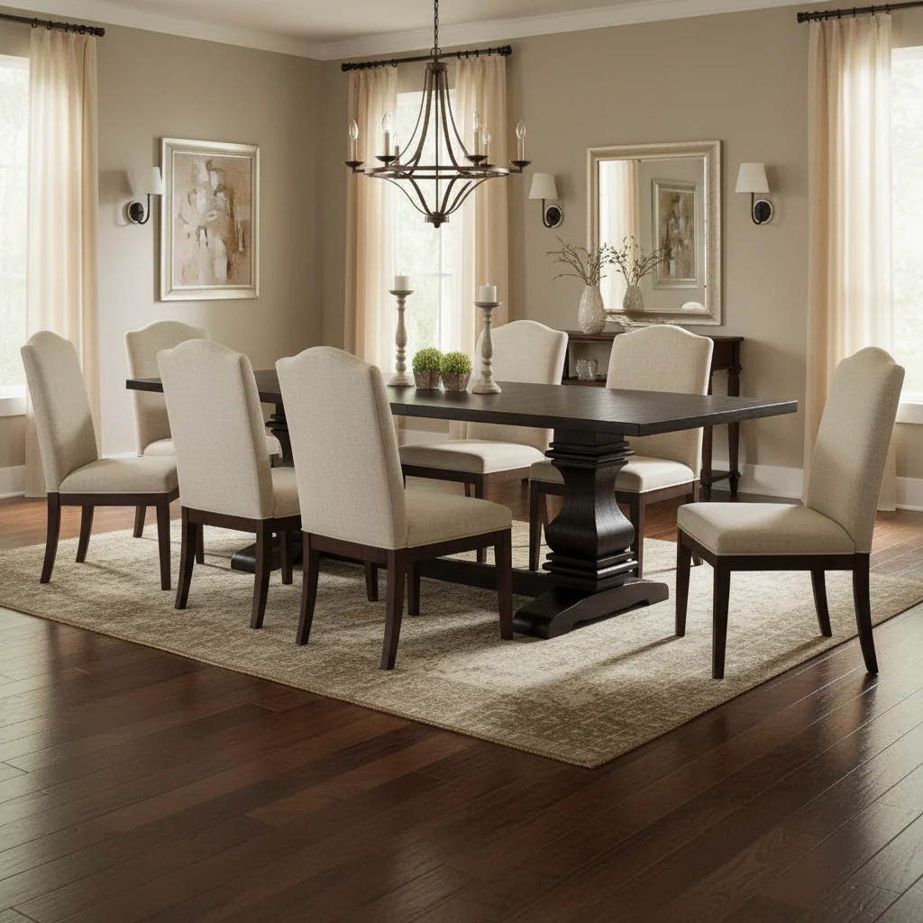 Rectangular Wood Dining Table in Rustic Espresinso