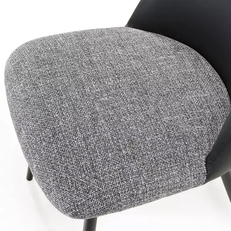 Upholstered Dining Side Chairs Set of 2, Black Gray