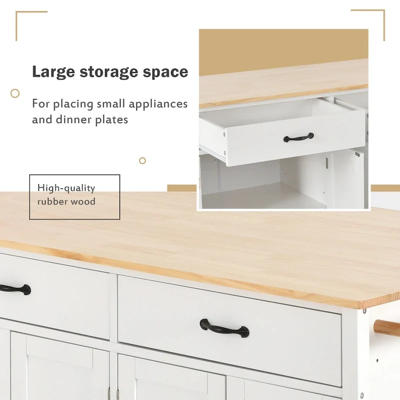 Kitchen Island Finish with Wood Top Kitchen Cart