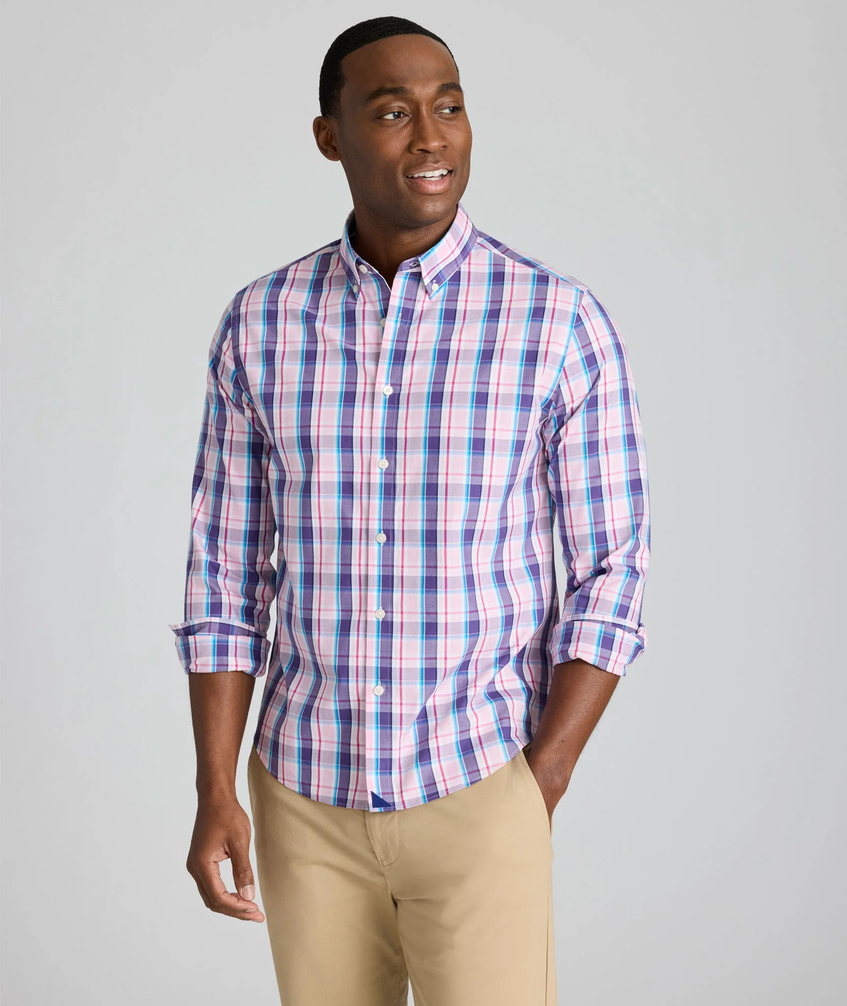 Plaid Cotton Shirt (Pink)