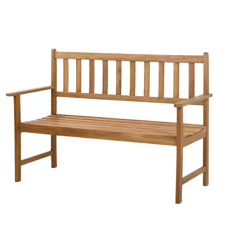 BestMassage Patio Bench Outdoor Loveseat Wooden Bench Durable Garden Bench, Nature