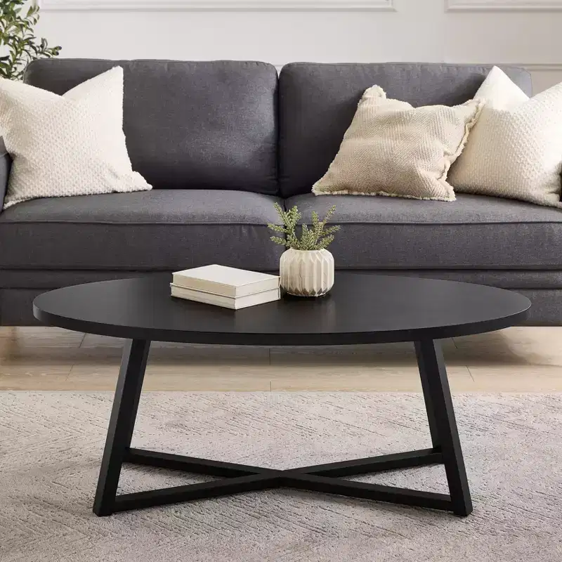 Modern Wood Oval Coffee Table