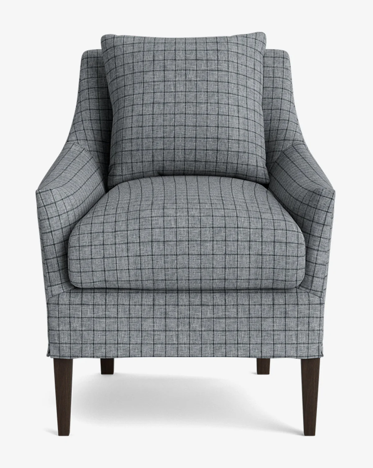 Classic Slipcover Dining Chair with Feather Cushions & Tapered Legs for Dining Room