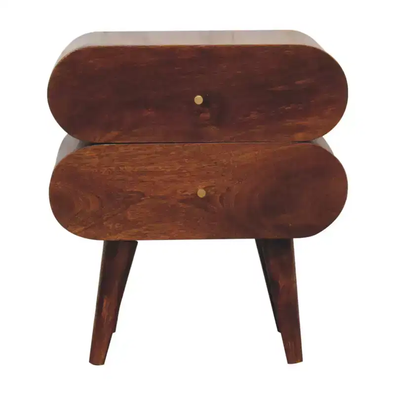 HomeRoots 20 Chestnut Solid Wood Two Drawer Nightstand
