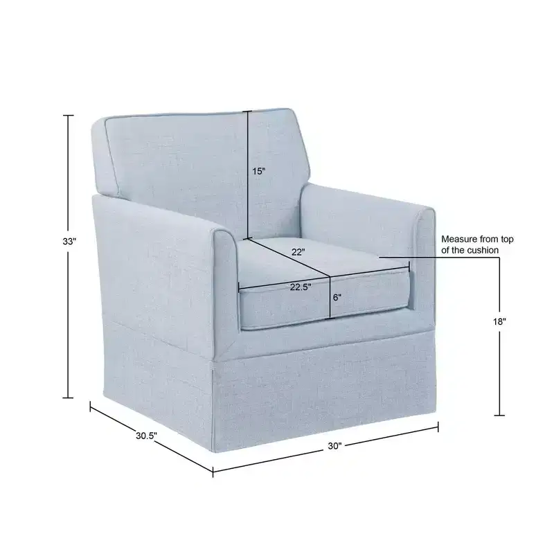 Slipcover Accent Armchair – Track Arm, Skirted Base, Removable Cushion