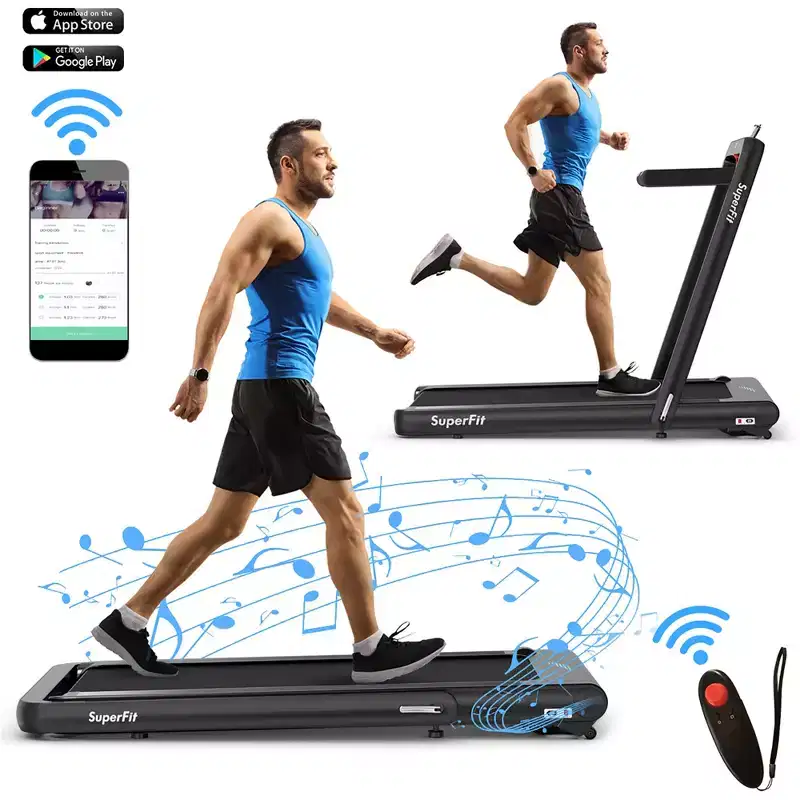 Costway 4.75HP 2 In 1 Folding Treadmill W/Remote APP