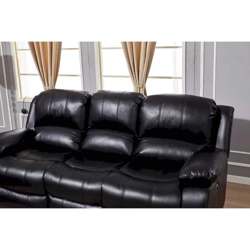 Betsy Furniture Bonded Leather Power Rclining 3-seat Sofa Couch 8018
