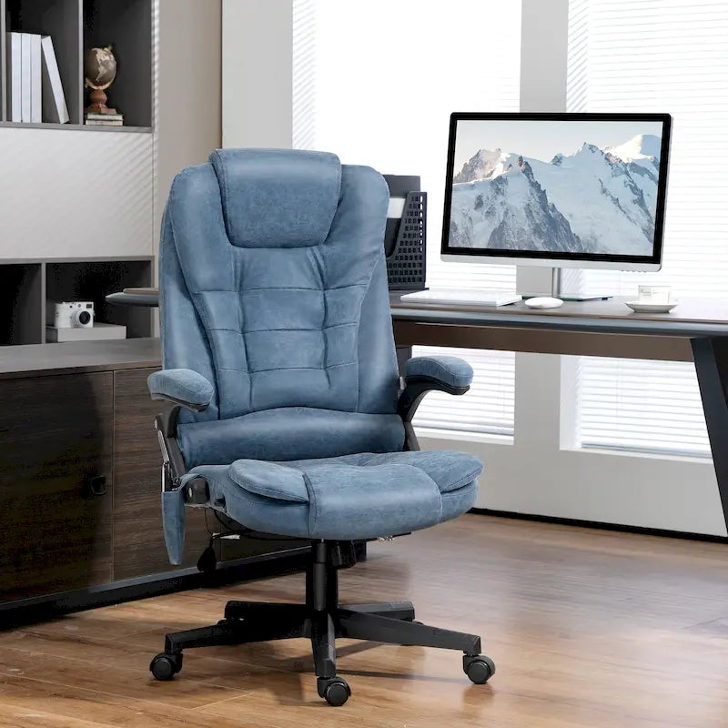High Back Vibration Massage Office Chair with 6 Vibration Points, Beige