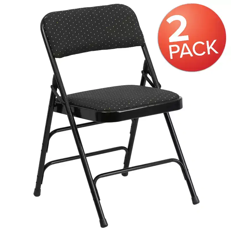 2-Pack Home & Office Party Events Fabric Padded Metal Folding Chair