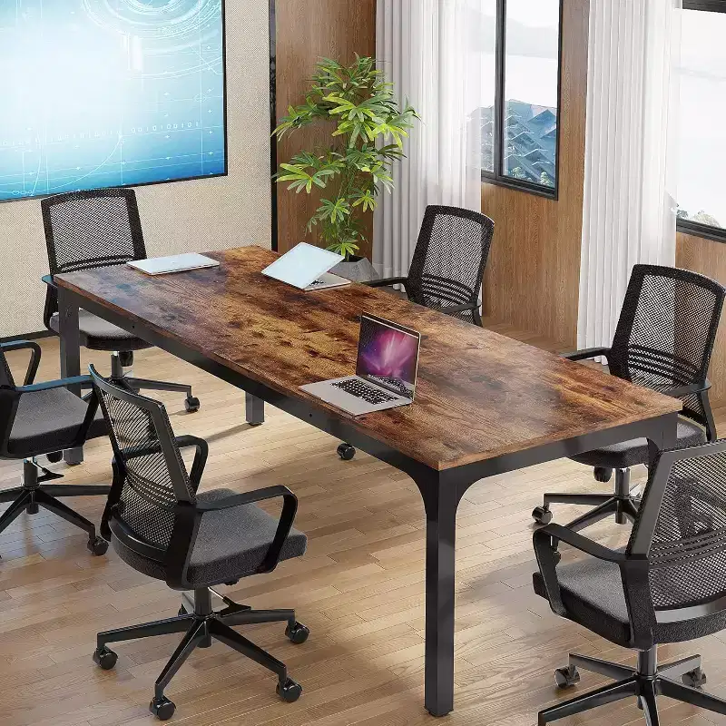 Lantine 6.5FT Conference Table, 78.7-Inch Rectangle Meeting Seminar Table, Large Business Tables for 6-8 People (Only Table)