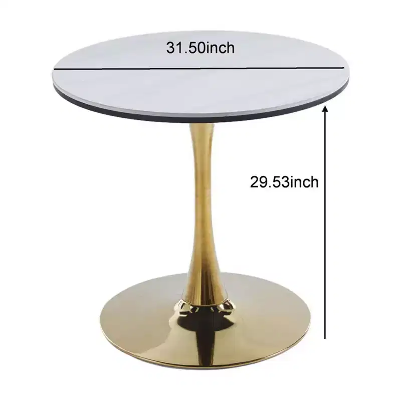 Special Tulip Dining Table with Marble Finish Top, MDF Construction, Kitchen or Executive Desk