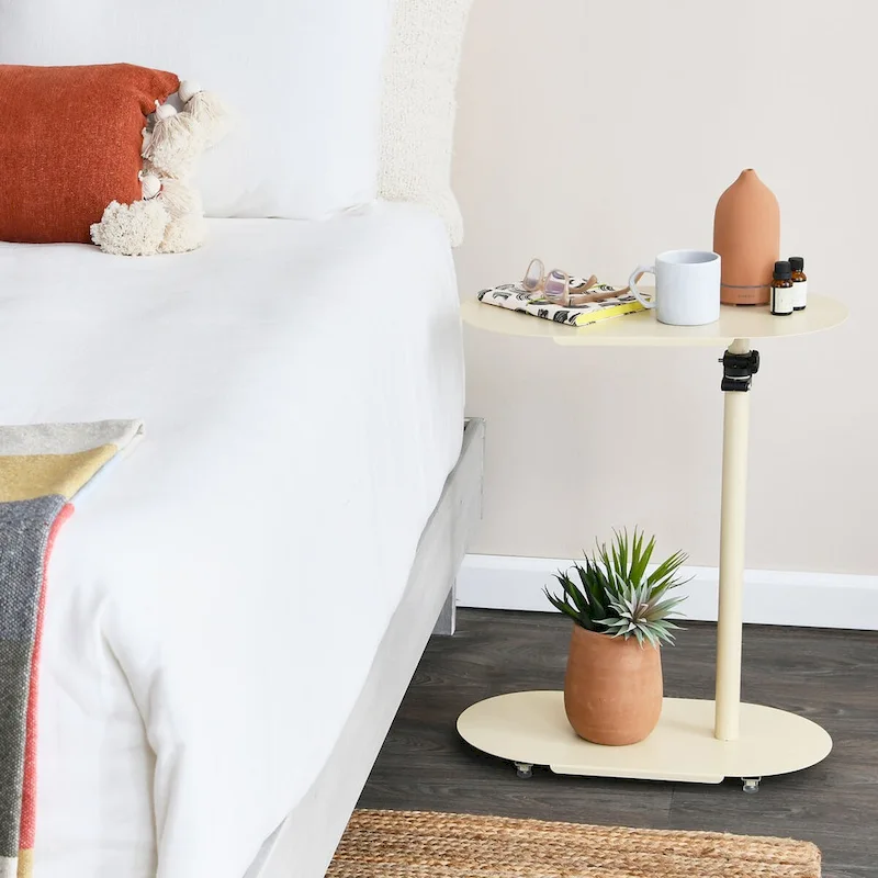 Modern Adjustable C-Shaped End Table - 20.0L x 11.0W x 32.0H