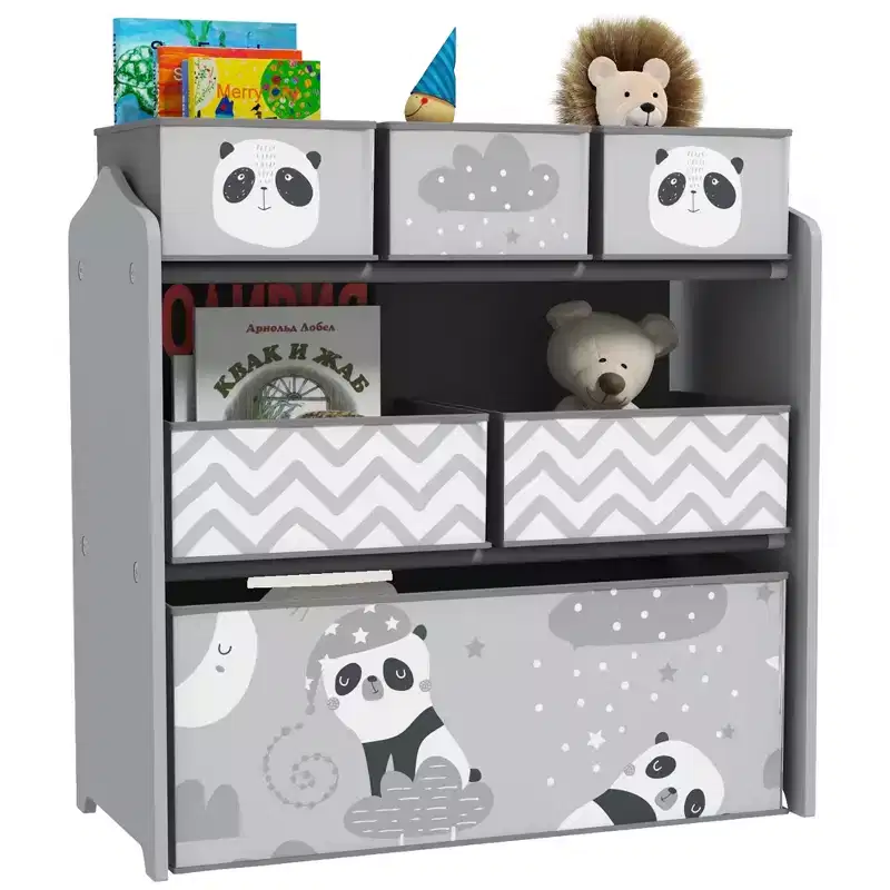 Toy Organizer with 6 Storage Bins, Kids Storage Unit for Bedroom, Kids Room, 25 x 12 x 26