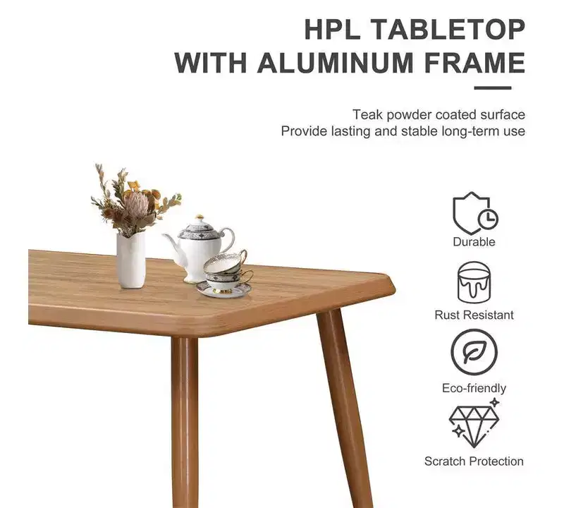 PURPLE LEAF Outdoor Dining Set All-Weather Wicker Outdoor Patio Furniture with Table All Aluminum Frame for Lawn Garden Backyard Deck with Cushions