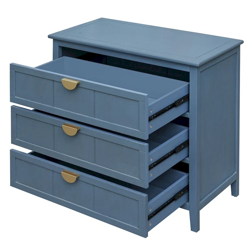 American Style Cabinet with Non-Slip Foot Pads and 3 Drawers