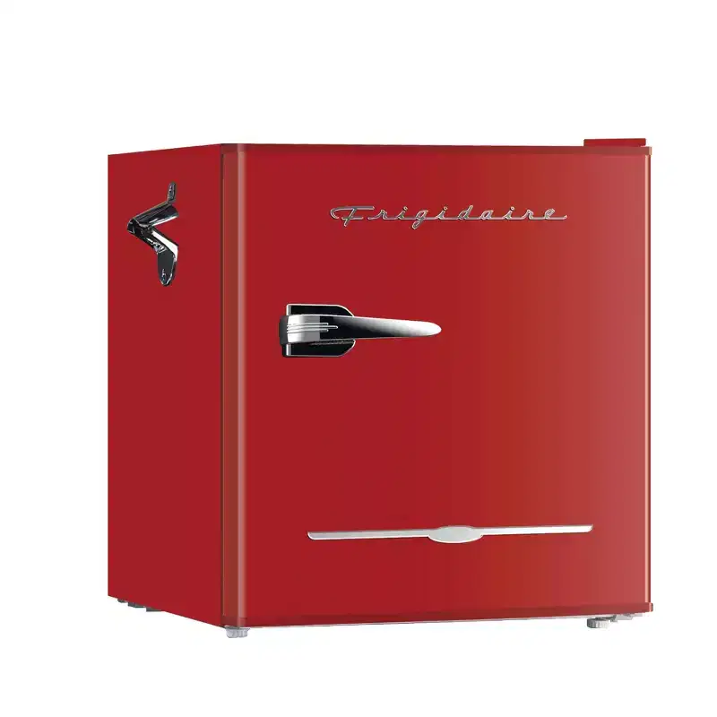 Frigidaire 1.6 cu ft Retro Fridge With Side Bottle Opener Red: Compact Mini Refrigerator, Manual Defrost, Freestanding