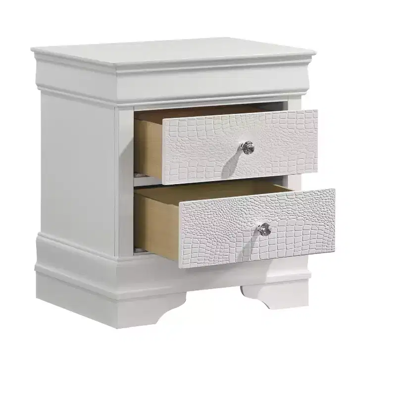 Modern Style 2-Drawer Night stand Made with Wood in White