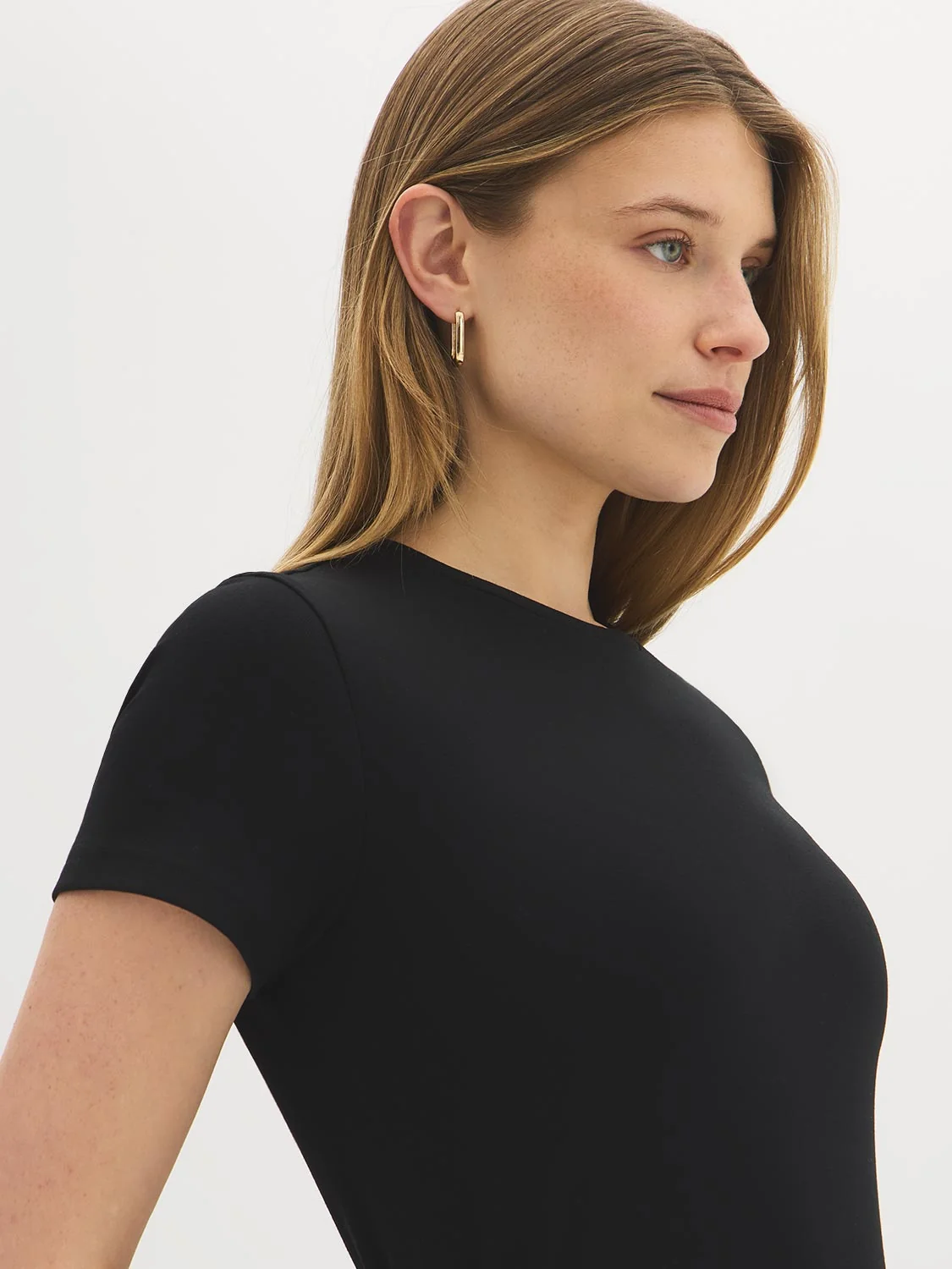 Cotton-Blend Ribbed Tee