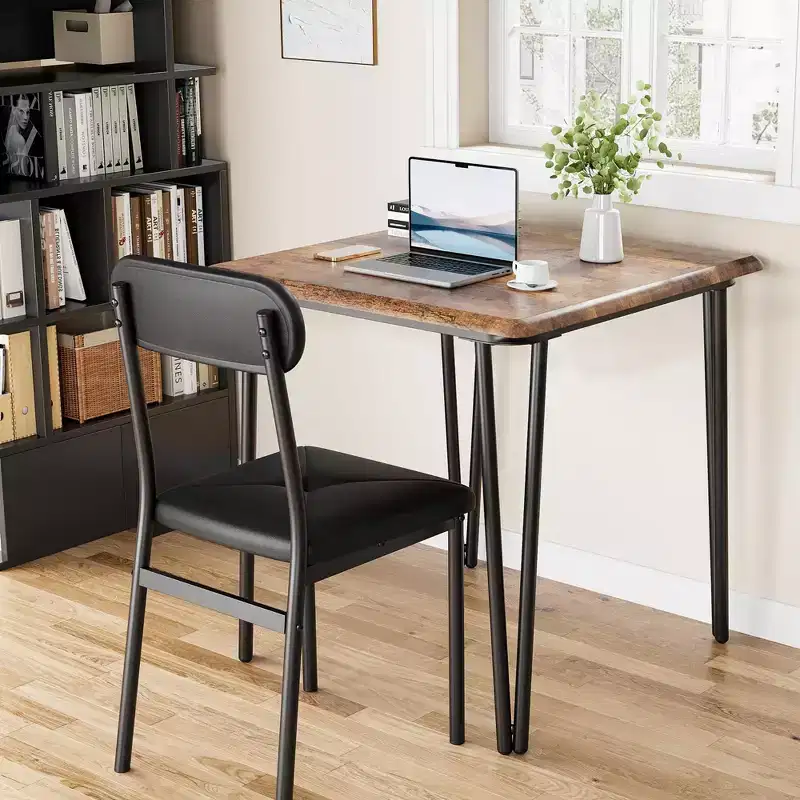 3 Piece Dining Table Set, with 2 Upholstered Chairs