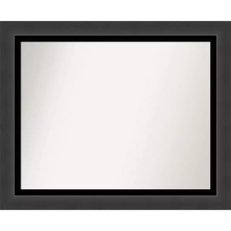 Amanti Art 33 x 27 Non-Beveled Tuxedo Black Bathroom Wall Mirror: Rectangle, Polystyrene Frame, Includes Mounting Hardware