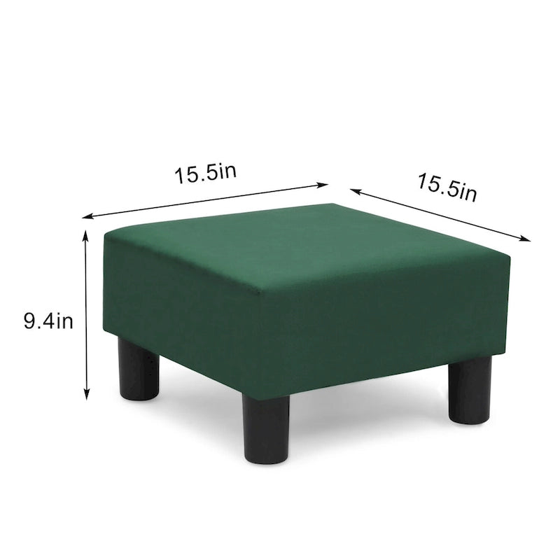 Small Square Footstool Ottoman Modern Fabric Footrest Stool