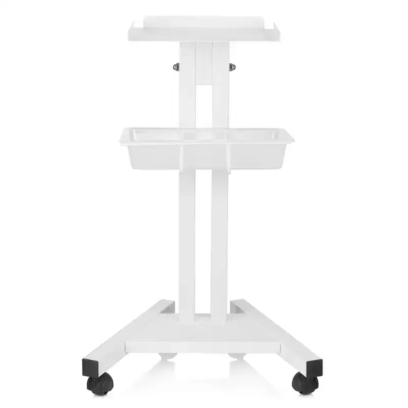 Esthology Rolling Equipment Cart - Salon Trolley Stand, White