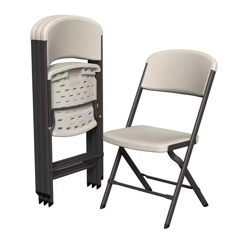 Commercial Grade Folding Chair with Bypass Frame, 4-Pack, Assorted Colors