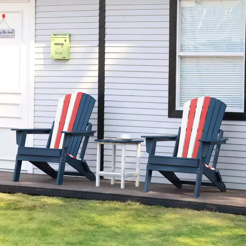 Aoodor Folding Adirondack Chair HDPE Outdoor All-Weather Chair for Patio, Garden, Backyard, Lawn, Fire Pit