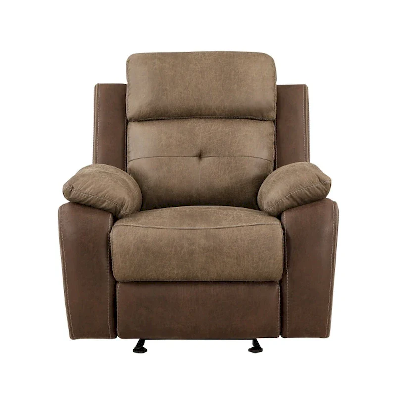 Brown Microfiber Manual Glider Recliner Chair, Single Seat