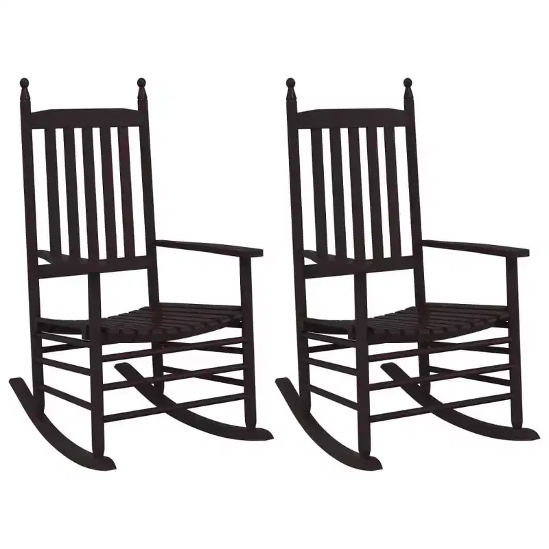 vidaXL Rocking Chair Solid poplar wood Standard Rocking Chair