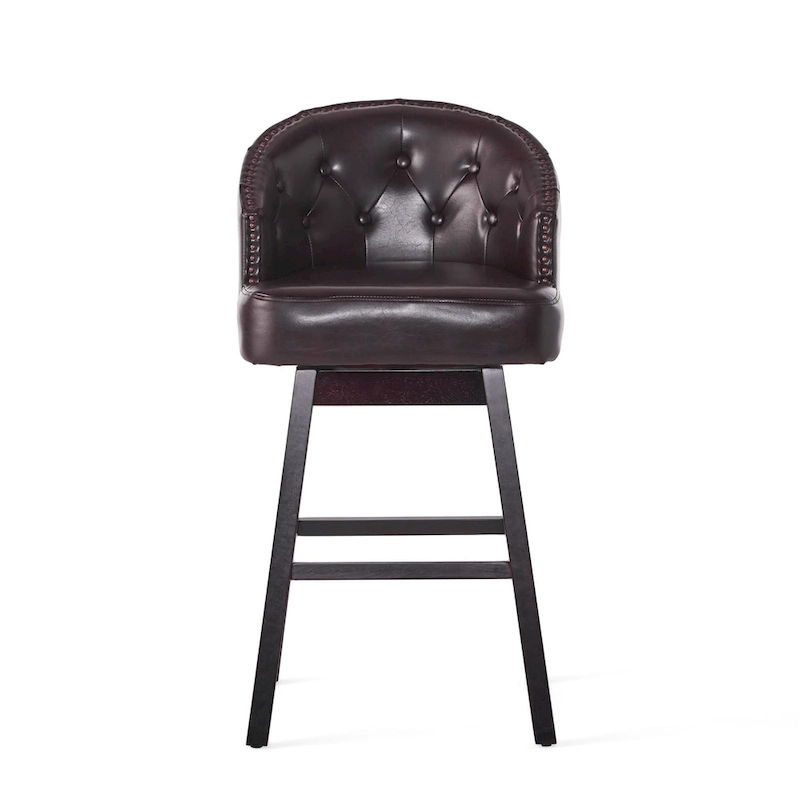 Ogden Contemporary Tufted Swivel Barstools with Nailhead Trim (Set of 2) by Christopher Knight Home
