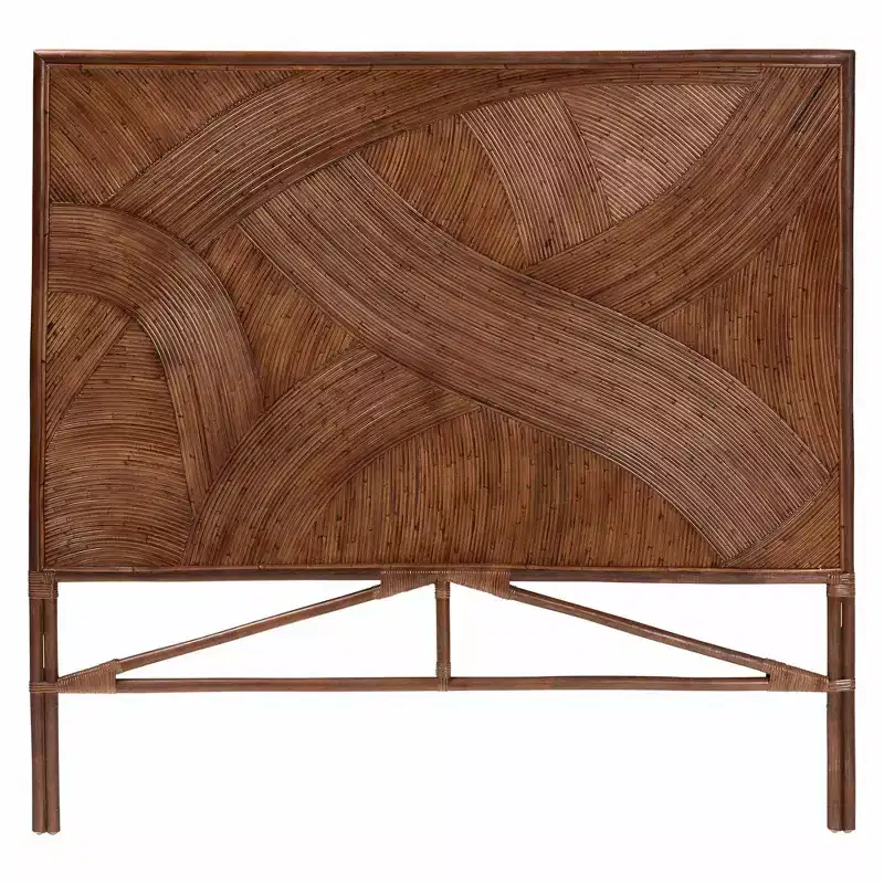 bali & pari King Elettra Rattan Standalone Headboard: Handcrafted, No Assembly, Bohemian Design