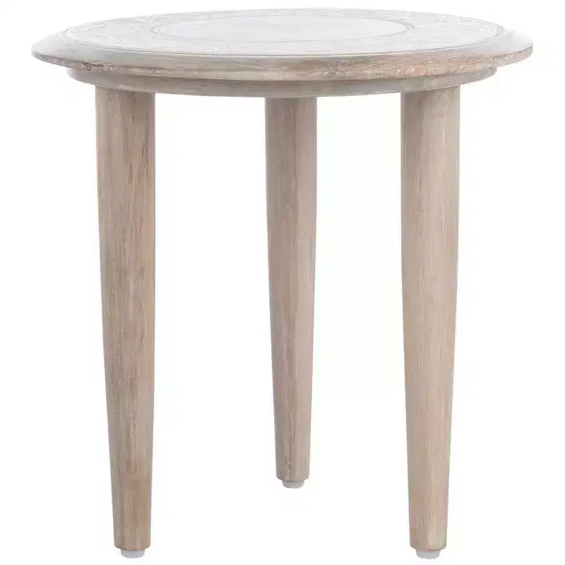 Rehnuma Carved Side Table - ACC5300A - White Washed - Safavieh