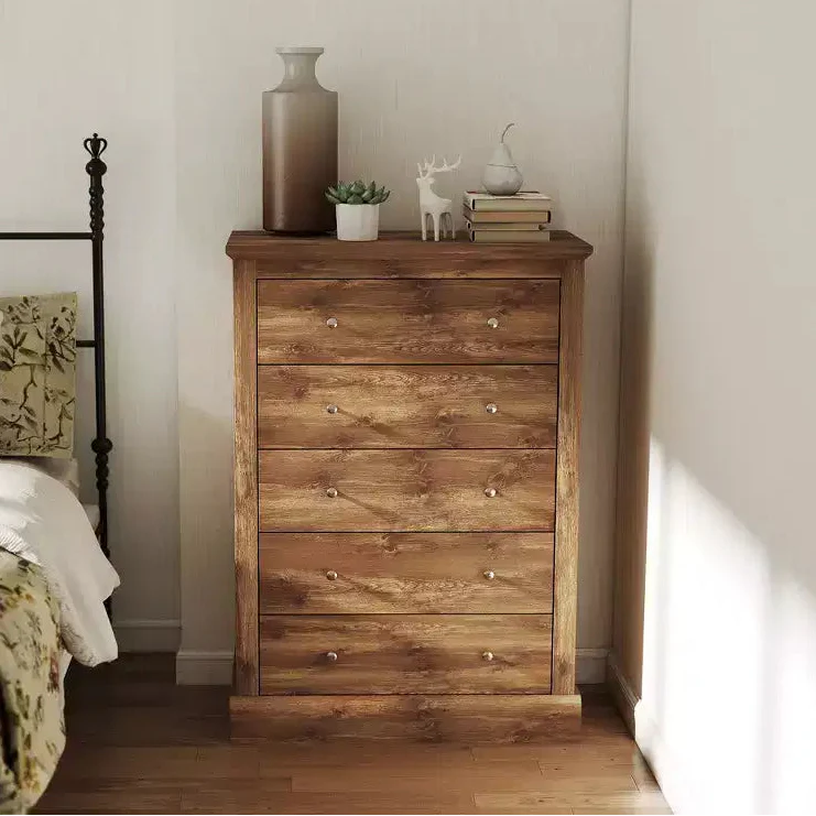 Farmhouse Dresser for Bedroom with 5 Drawers, 31 Wide Chest of Drawers