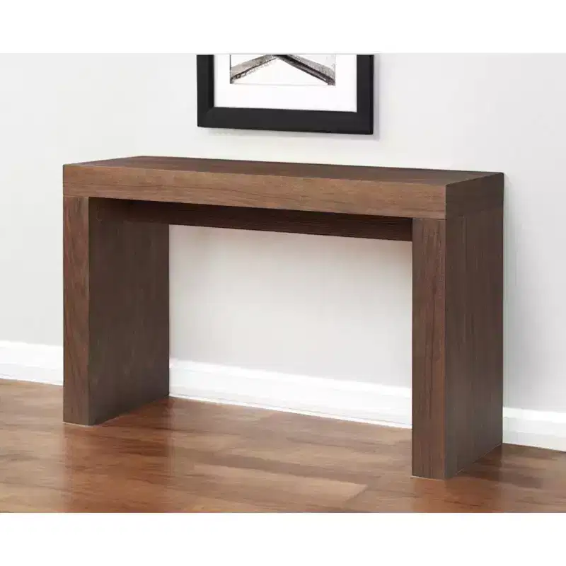 HomeRoots 47 Brown Wood Block Console Table