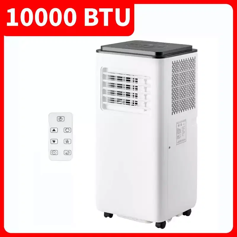 GustoWave 10000 BTU Portable Air Conditioner for Room up to 450 Sq. Ft. with 24H Timer, Sleep Mode, Black Top