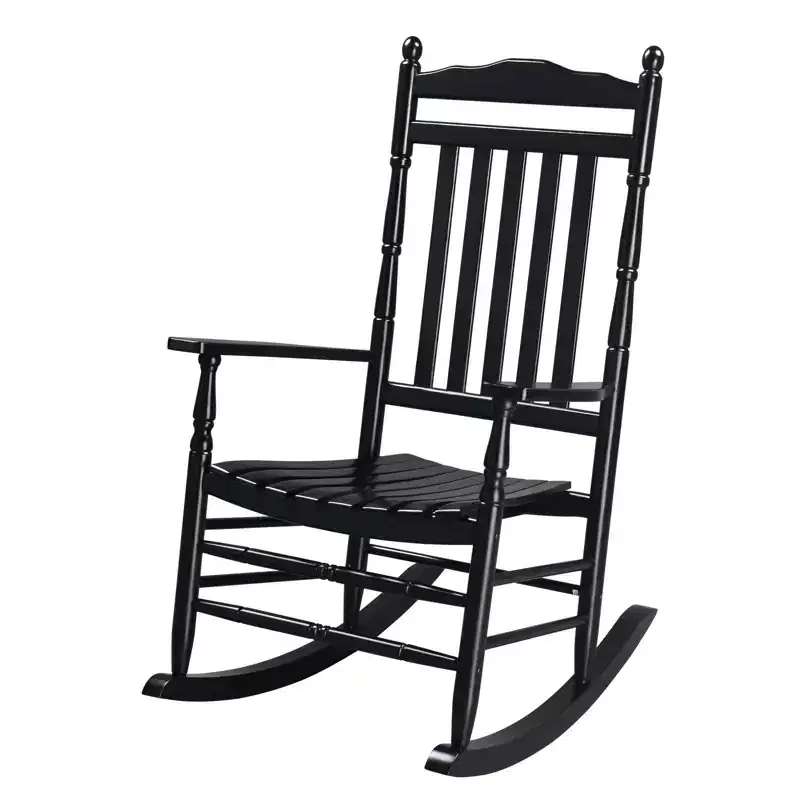 Karl Home | 27 in. Elegant Solid Wood Patio Rocking Chair