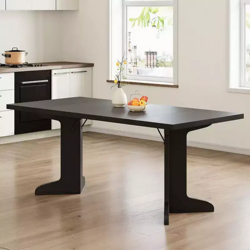 GustoWave 71.1 Farmhouse Rectangle Kitchen Table, with Thicken Tabletop